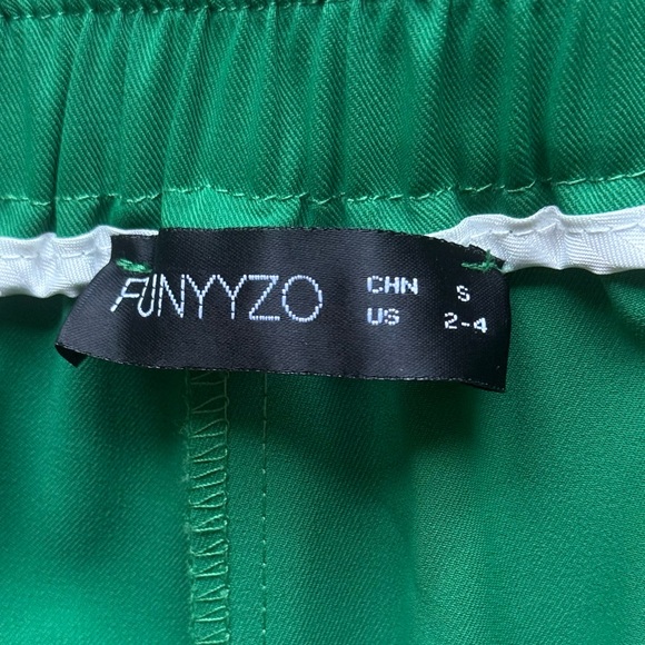 Funyyzo Wide Leg Pants Women’s Size 2-4 Business Work Trousers Green - Picture 12 of 13